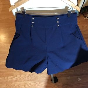 High Waisted Navy Shorts